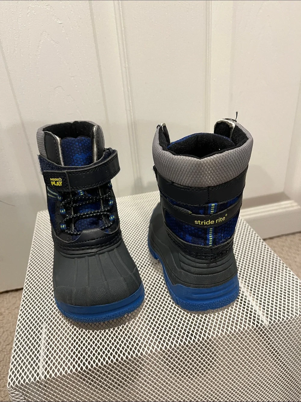 Stride Rite Boys' Blue and Gray Winter Snow Boots